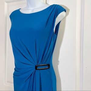 EVAN PICONE Blue Jersey Sheath Dress  Sleeveless